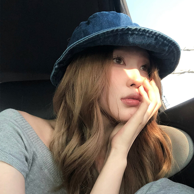 【猫仔kitten】牛仔布渔夫帽遮阳帽春夏休闲盆帽防晒大头围帽子女