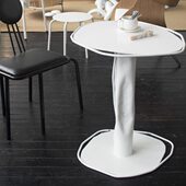 祁人铁艺餐桌小圆桌艺术风造型桌子咖啡奶茶店简约工业风设计师