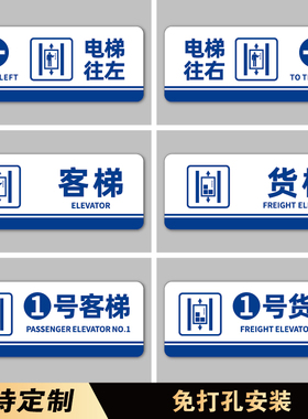 宾馆民宿客梯货梯标识牌小区物业酒店商场1号2号电梯停靠楼层数字指示牌标志牌左右方向指引温馨提示牌亚克力