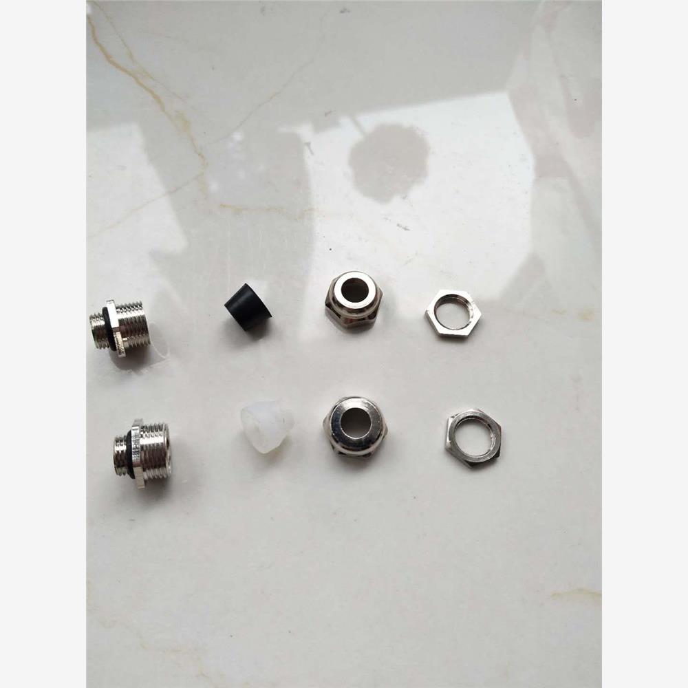 M8*0.75金属电缆防水接头生产m8*0.5编码器卡套卡线5铜镀镍葛兰头