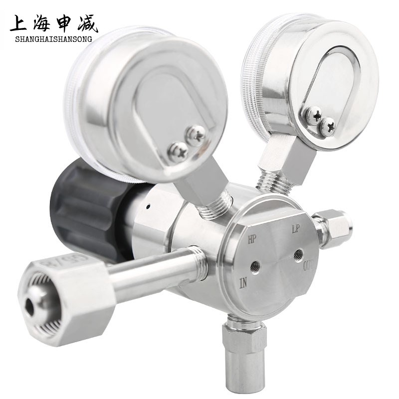 标气YQJF-1不锈钢减压阀氮气氧气F氩气氯化氢二氧不锈钢减压器调