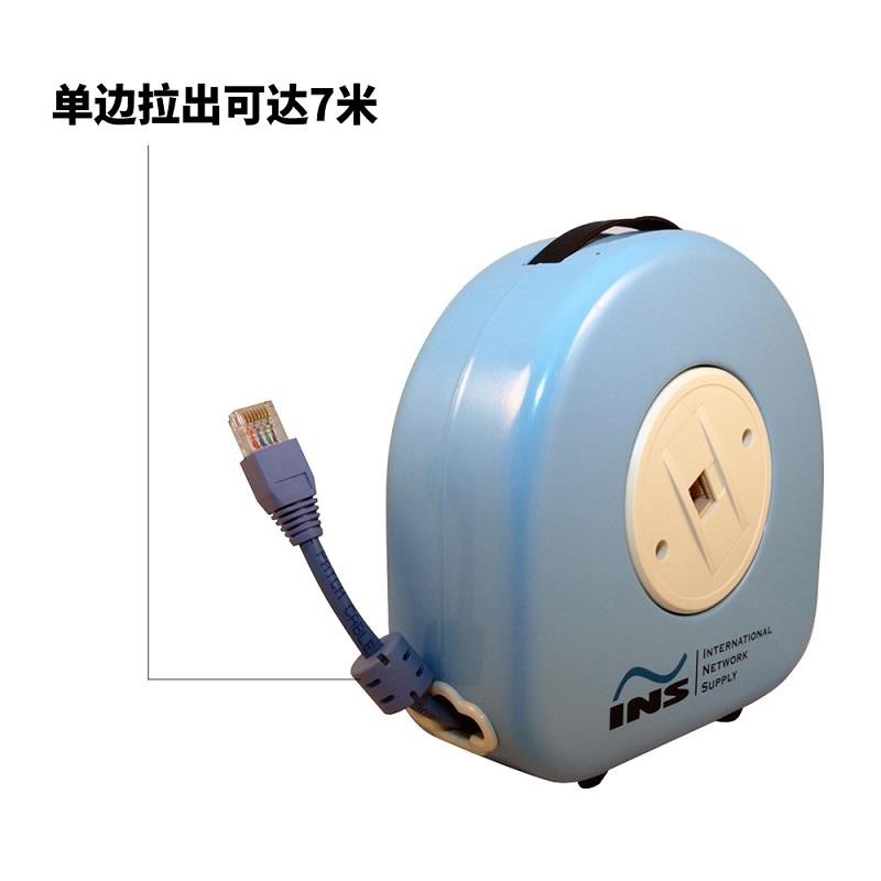 8芯6类手动收线盘网线盘伸缩卷线盘收线器卷线盘千兆网速办公家用