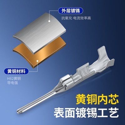 1.0系列汽车连接器铜镀锡173682-1插拔式接线端子DJ612C-10.6A