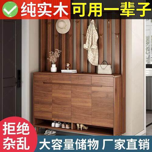 鞋柜带挂衣架一体进门客厅隔断门厅玄关柜家用门口衣帽架现简约