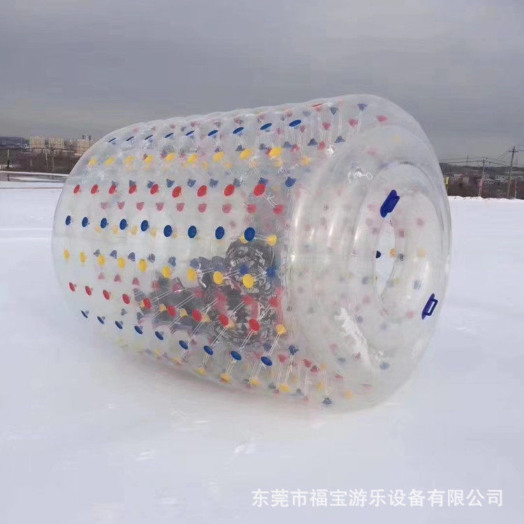 冬天雪地游乐设备TPU耐寒雪地滚筒加厚雪地悠波球滑雪板滑雪圈