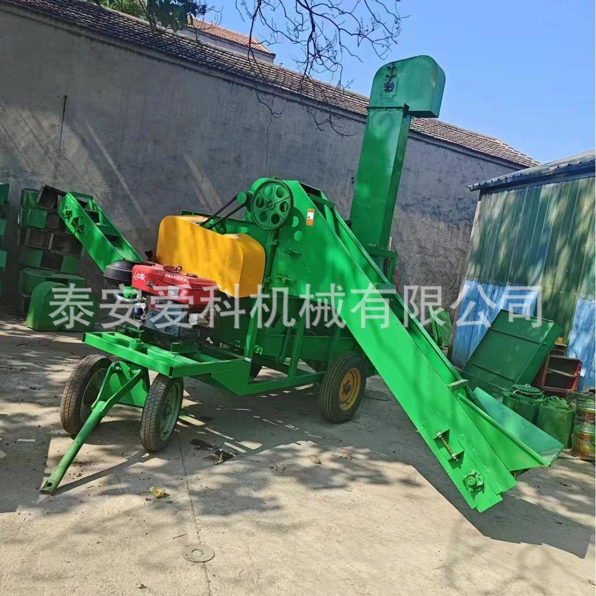 牵引式130型5TY-130型二筒湿干两用净粮玉米脱粒机电机柴油机带动