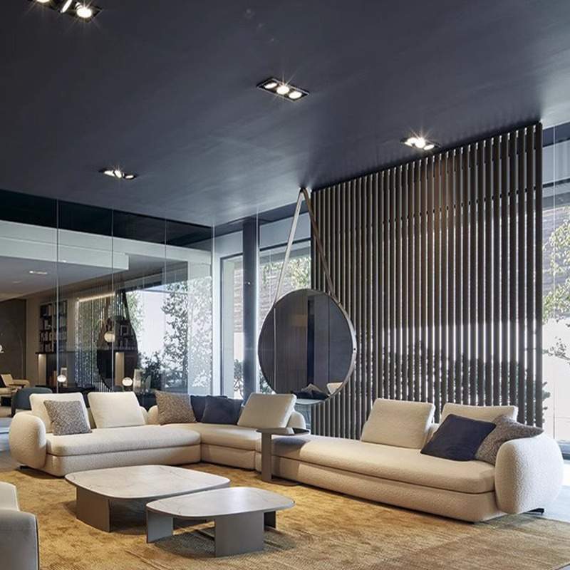 圣日耳曼沙发意式极简设计师poliform弧形布艺大户型别墅客厅实木