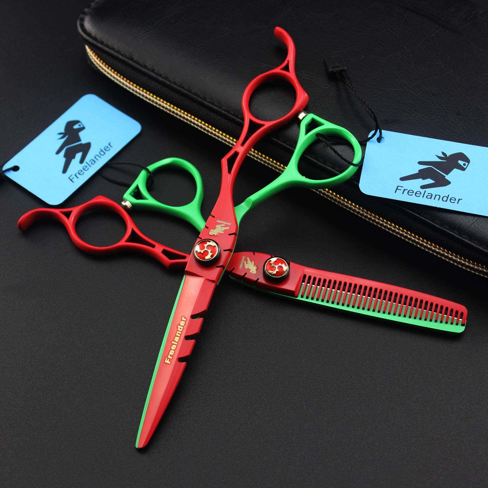 6.0寸红绿色镂空柄烤漆宝石三牙剑背美发剪平剪牙剪打薄剪,清洗/食品/商业设备,风口/风叶/风机配件,淘宝优惠券,粉丝福利购,淘宝优惠卷