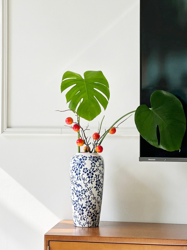 青花瓷花瓶饰品新中国风高端客厅插花水培景德镇陶瓷覆古宋朝美学