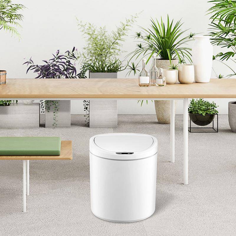 利快感应垃圾桶圆筒形卧室客厅科技节能隐藏式分类垃圾桶