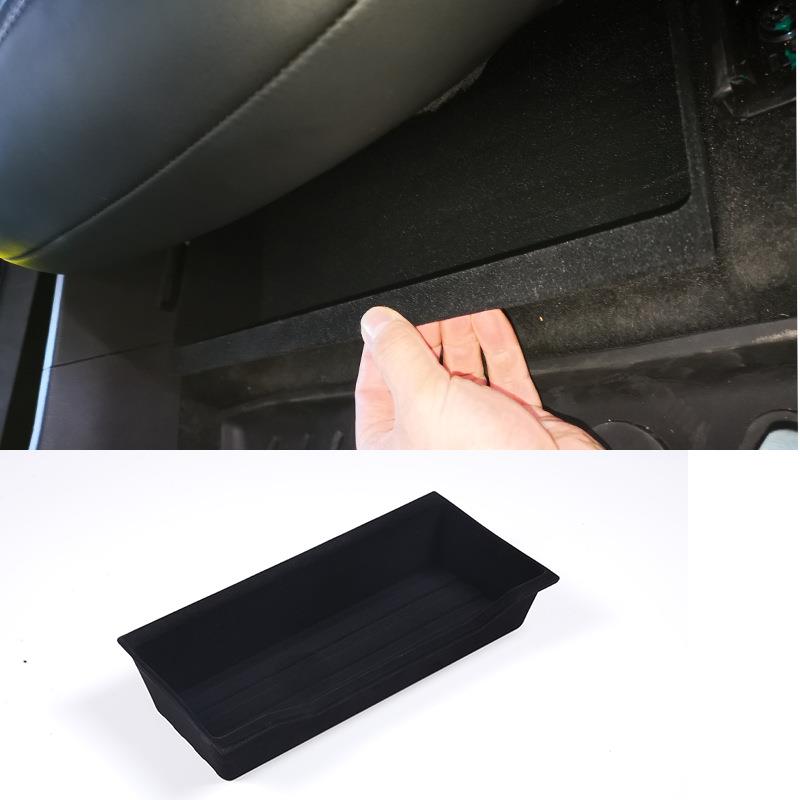 适用于22款奔驰smart精灵#1座椅下储物盒ABS绒面改装配件