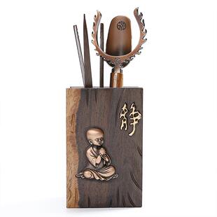 新品杯托茶夹茶勺黑檀精雕实木茶道六君子泡茶茶艺玩赏