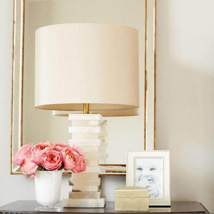 现代中式法式欧式云石台灯设计师客厅卧室床头家居卧室灯