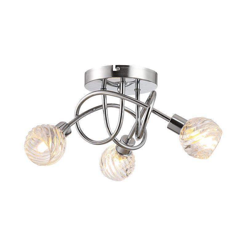 分子灯3头吸顶灯轻奢简约北欧客厅餐厅卧室水晶玻璃灯具7WG9