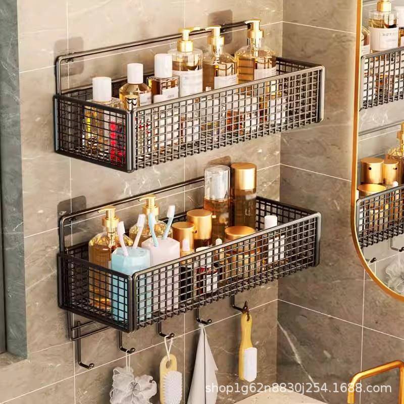 卫生间置物架厕所洗手间架壁挂收纳架免打孔浴室收纳架浴室置物架