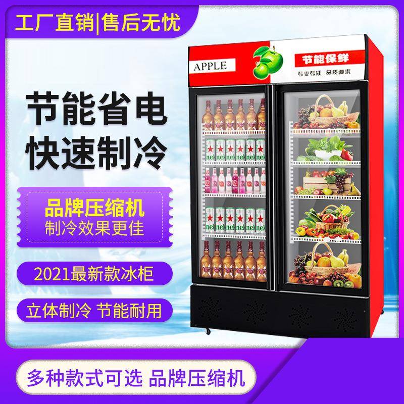 商用立式冷藏保鲜展示柜饮料柜冰柜单双门风冷直冷超市啤酒冷柜