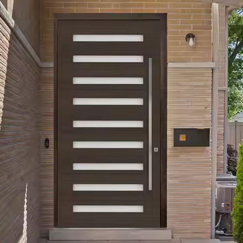 外贸出口现代高端不锈钢铸铝别墅转轴门户外大门装甲门枢轴门