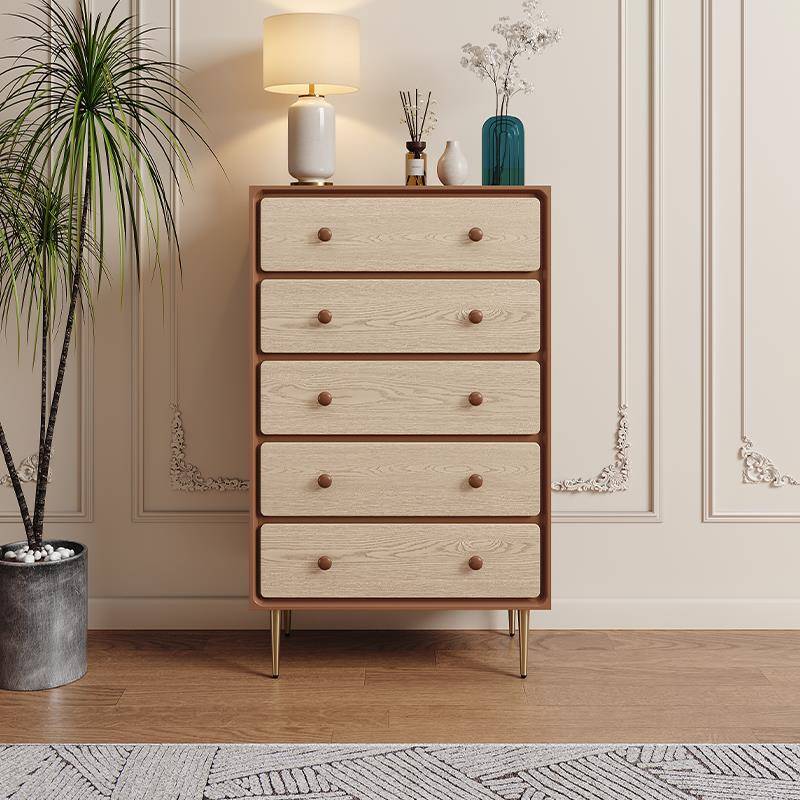 法式中古风复古实木五斗柜卧室储物收纳床尾立柜客厅靠墙装饰斗橱