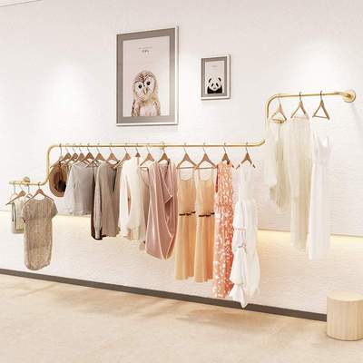 服装店展示架上墙壁挂侧挂架简约北欧风女装店装修货架童装挂衣杆