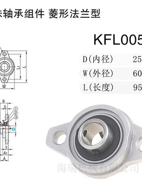 国产锌合金带座轴承KFL KP08 000 001 002 003 004 005 006RS