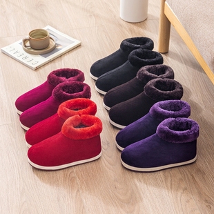 贵州手工棉鞋女冬加绒四川鸡婆鞋居家保暖月子鞋中老年毛拖鞋包跟