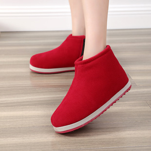 四川鸡婆鞋女老式手工棉鞋贵州冬季加绒加厚保暖中老年人防滑包跟