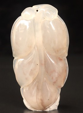 天然62*32*10mm25g玉石挂件桂林鸡血玉石贵妃料精雕装饰把玩挂件