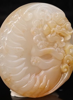 天然49*49*80mm32g玉石挂件桂林鸡血玉石贵妃料黑底红男士貔貅