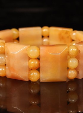 天然桂林鸡血玉石25*18*9mm8颗 圆珠24颗84g手链田湾料男士手链