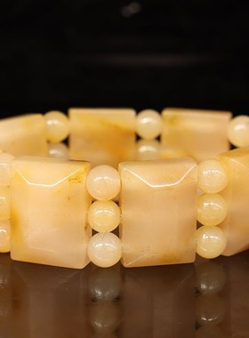 天然桂林鸡血玉石25*18*9mm8颗 圆珠24颗89g手链田湾料男士手链