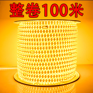 饰 精品led灯带100米户外工程亮化超亮防水暖光家用客厅三色变光装