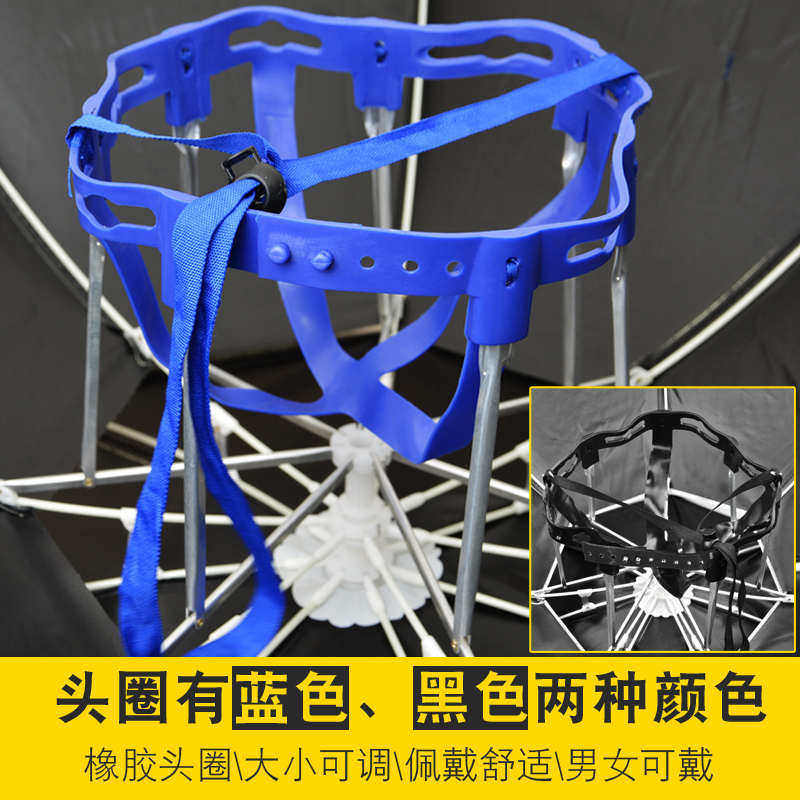 钓鱼伞帽折叠头伞男女头戴伞双层大号黑胶防晒遮阳防雨加厚垂钓伞