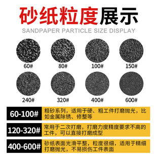 UHT气动弯头打磨机砂纸片30MM不干胶自粘圆砂纸背胶沙纸片150PCS