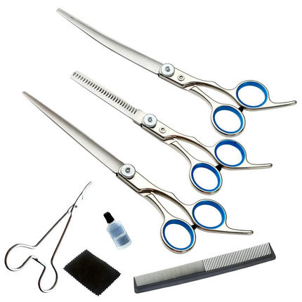 7寸专业宠物剪刀套装泰迪狗狗剪毛修毛剪狗美容工具弯剪理发神器