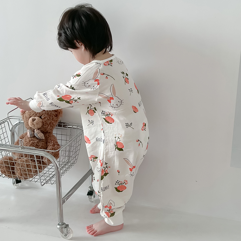 宝宝竹棉睡袋婴儿纱布分腿防踢被春夏季薄款幼儿童空调房睡袋透气
