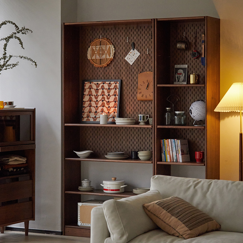 北欧实木满墙书柜书房书架展示柜落地置物架玻璃门组合柜落地书架