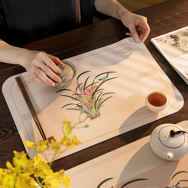 中式餐垫防烫隔热垫防水茶台垫吸水茶垫皮革西餐垫防油免洗餐桌垫