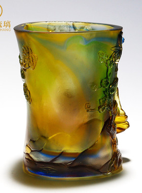 琉璃生肖羊笔筒办公室装饰摆件老板桌高档生日礼物高档送领导老师