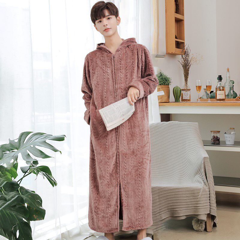 睡袍女冬珊瑚绒加厚长款大码法兰绒连帽拉链睡裙情侣浴袍男士睡衣,女士内衣/男士内衣/家居服,睡袍/浴袍,淘宝优惠券,粉丝福利购,淘宝优惠卷