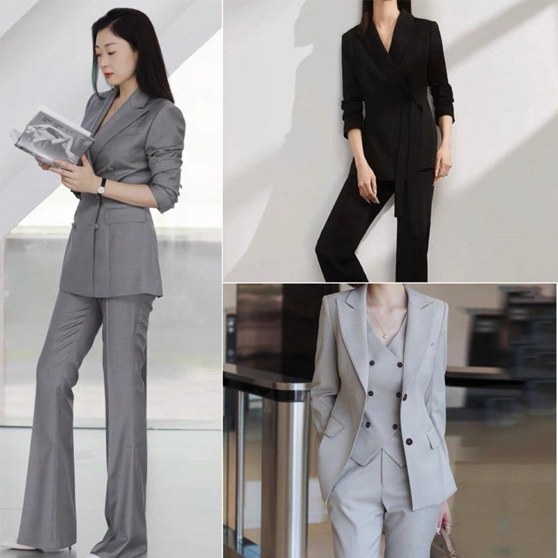 春秋高档西装面料男女西服裤子灰色裙子精纺制服时装套装混纺布料