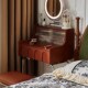 法式 中古风梳妆台小型60cm卧室实木化妆桌设计师迷你超窄化妆台