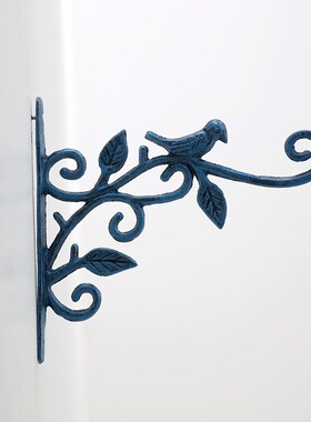 做旧复古小鸟壁挂钩铸铁户外庭院铁艺装饰墙壁饰风铃吊篮灯笼挂架