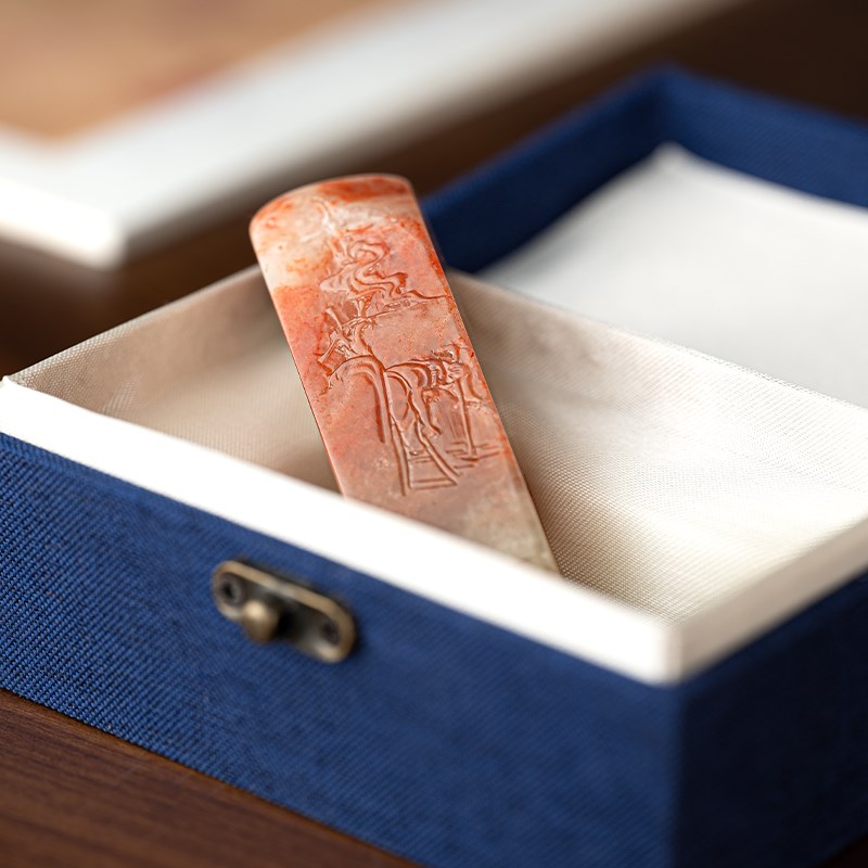 张小凤老挝石印章薄意微雕刻石头材料文房定制篆刻画印姓名章引首