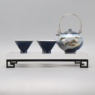 新中式陶瓷茶具套装家用禅意茶壶茶盏托盘样板房客厅软装饰品摆件