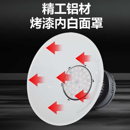 led鳍片工矿灯黑色超亮厂房灯工厂车间仓库天棚球场200w工业吊灯