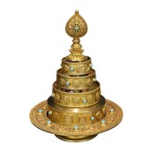 慧宝37供修法曼扎盘B款 如法37堆供曼扎 纯铜曼茶盘配托盘小号款