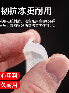 顶谷 10米 铝合金门窗密封条老式固定玻璃胶条塔形月牙形压条皮条