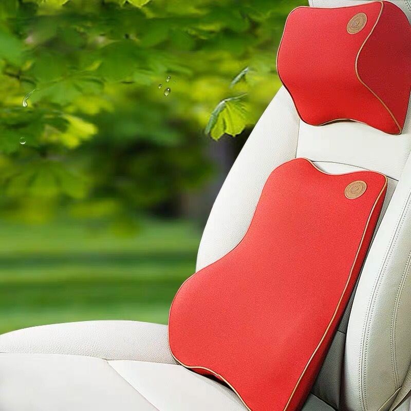 爱车屋汽车头枕护颈枕车用靠枕颈枕车载座椅枕头记忆棉全棉颈椎枕