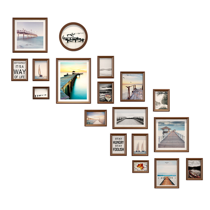 楼梯照片墙装饰墙上创意木质相框挂墙组合墙壁免打孔走廊墙面相册,家居饰品,照片墙,淘宝优惠券,粉丝福利购,淘宝优惠卷