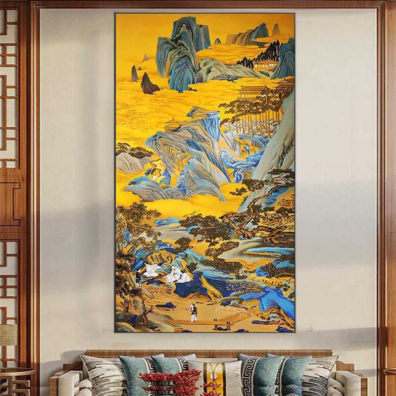 桃源仙境图十字绣2022新款绣线高端大气客厅名画风景加厚安格古绢